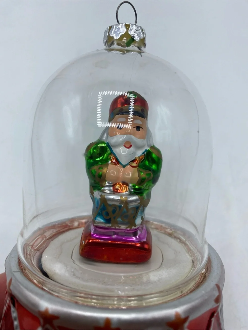 Mr Christmas Drummer Toy Soldier Ornament Rotating Musical Box Glass Dome